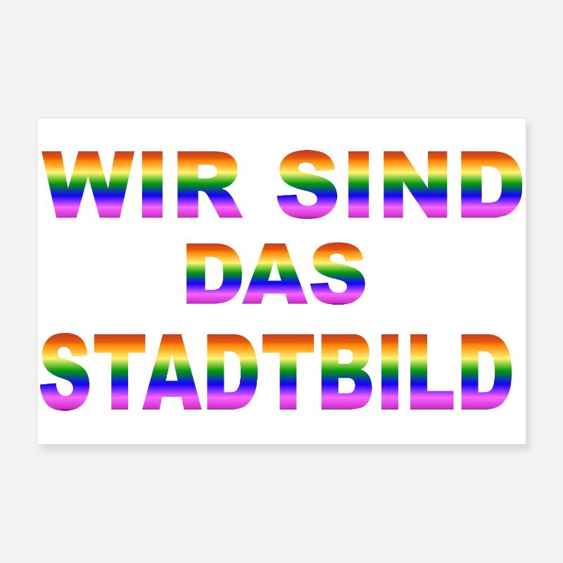 Wir sind das Stadtbild - Poster 90x60 cm - Weiß
