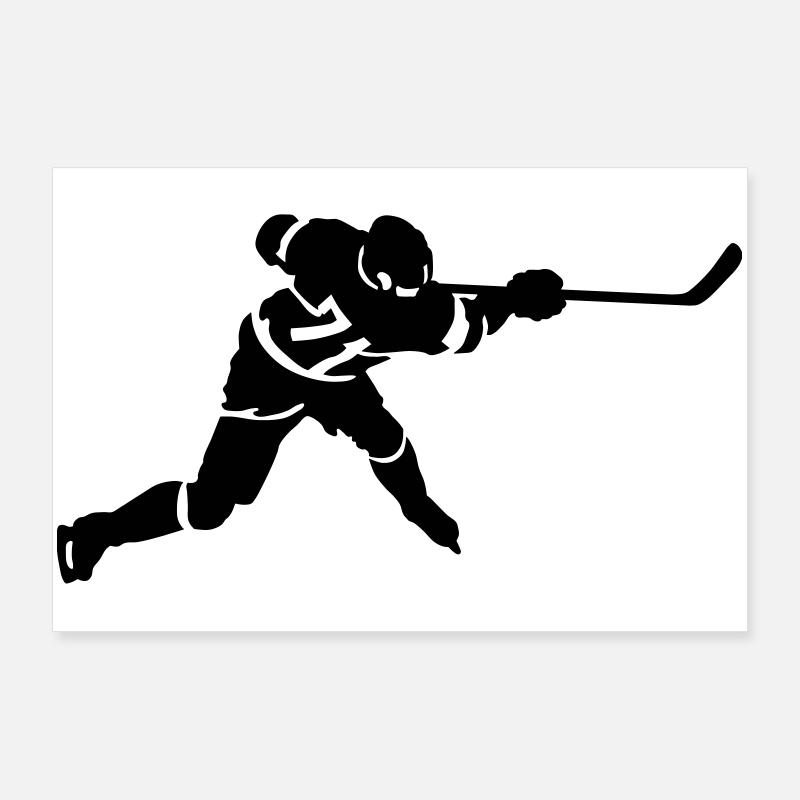 Eishockey - Poster 90x60 cm - Weiß