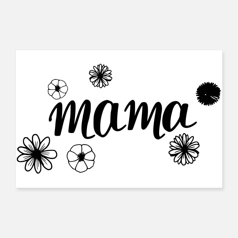 Maman dans le champ de fleurs Poster 90 x 60 cm