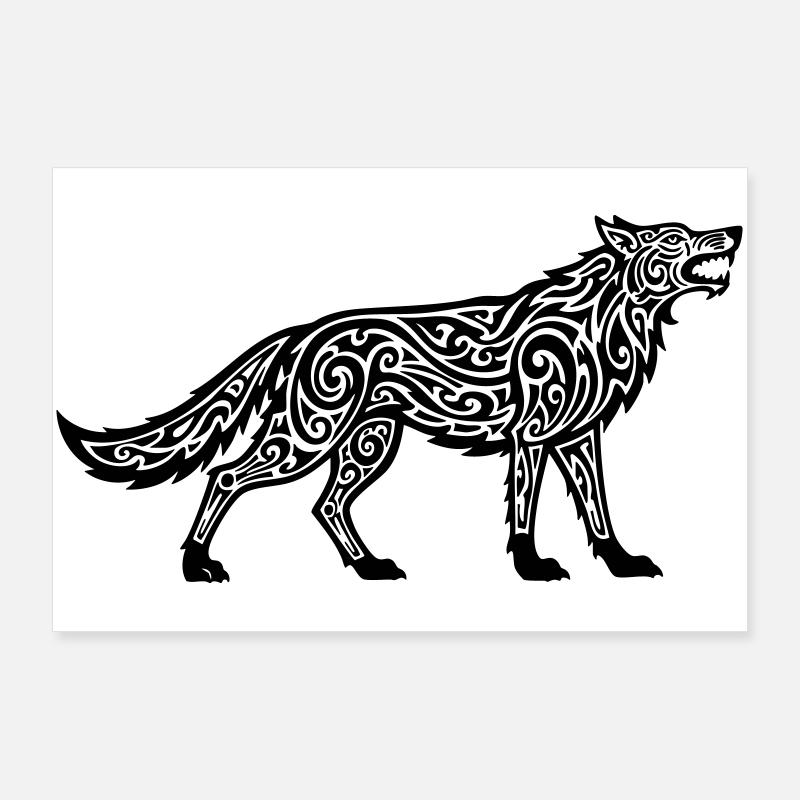 Wolf des Kaukasus Poster 90x60 cm