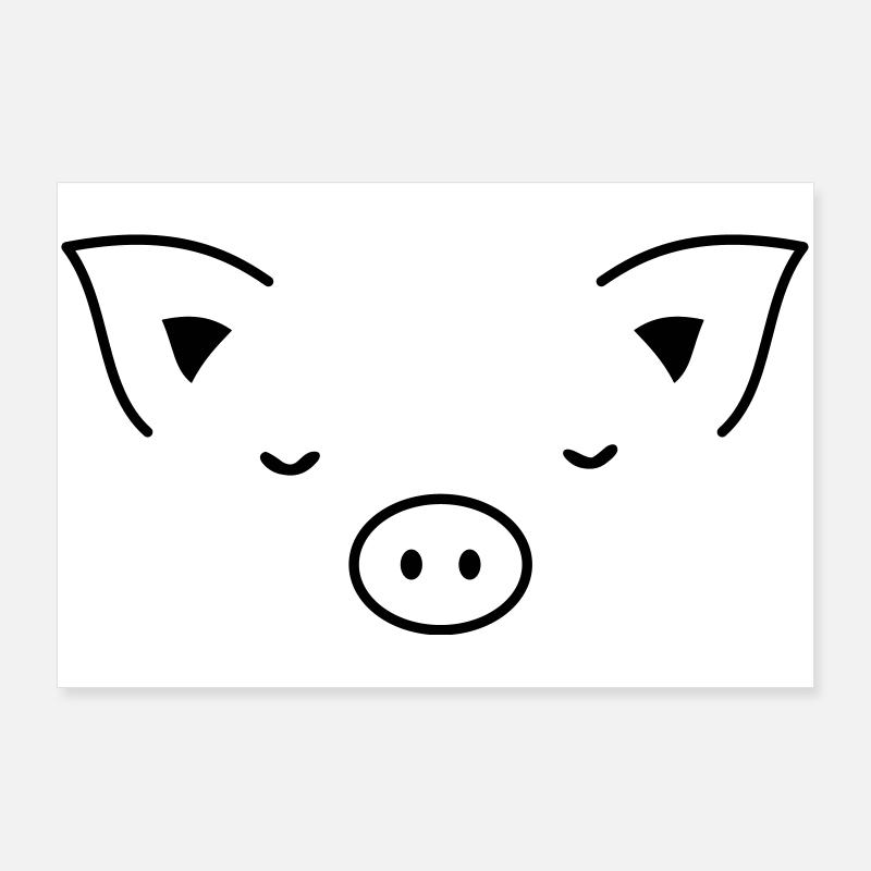 Schwein Sau Schweinchen Ferkel Eber I Geschenkidee Poster 90x60 cm