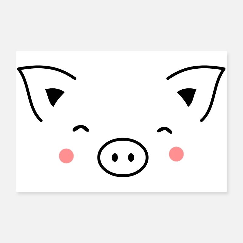 Pig sow piglet piglet boar I gift idea Poster 36" x 24" (90x60 cm)