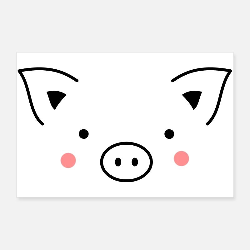 Schwein Sau Schweinchen Ferkel Eber I Geschenkidee Poster 90x60 cm