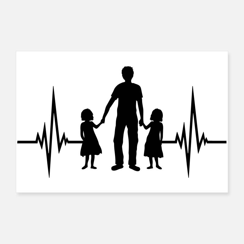 2 daughters pulse Poster 36" x 24" (90x60 cm)
