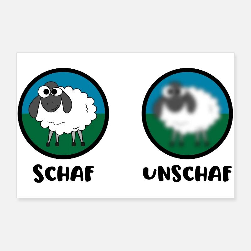 Schaf Unschaf Poster 90x60 cm
