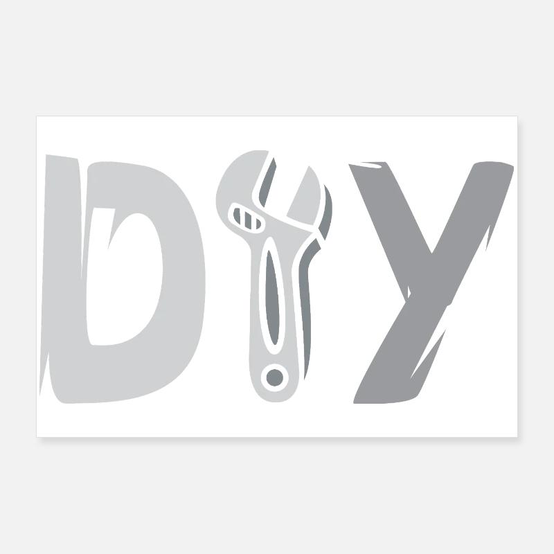 Conception de bricolage - Logo d’outil pour les amateurs de bricolage Poster 90 x 60 cm