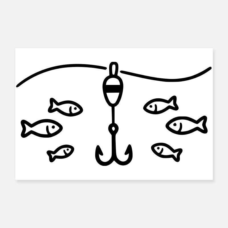Pêche Pêcheur Pêcheur Poster 90 x 60 cm