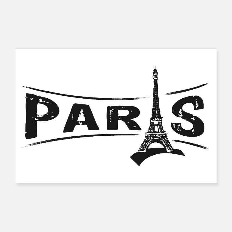 PARIS avec la Tour Eiffel Poster 90 x 60 cm