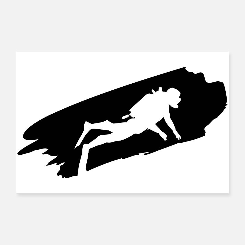 Diver - Diving - Diving Gifts - Poster 36" x 24" (90x60 cm) - white