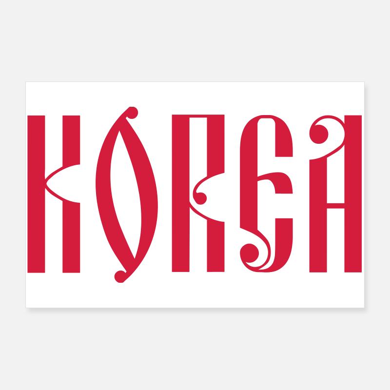 KOREA - Poster 90x60 cm - Weiß