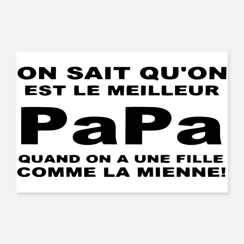 Meilleur papa Poster 90 x 60 cm