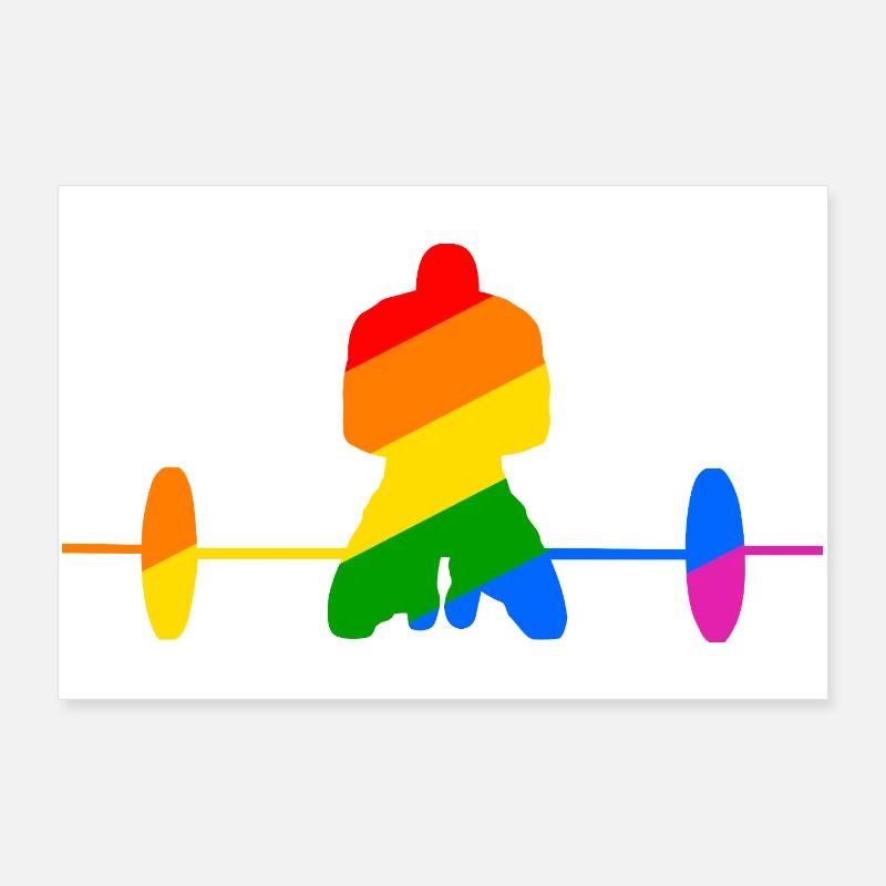 colorful weightlifting gift Poster 36" x 24" (90x60 cm)