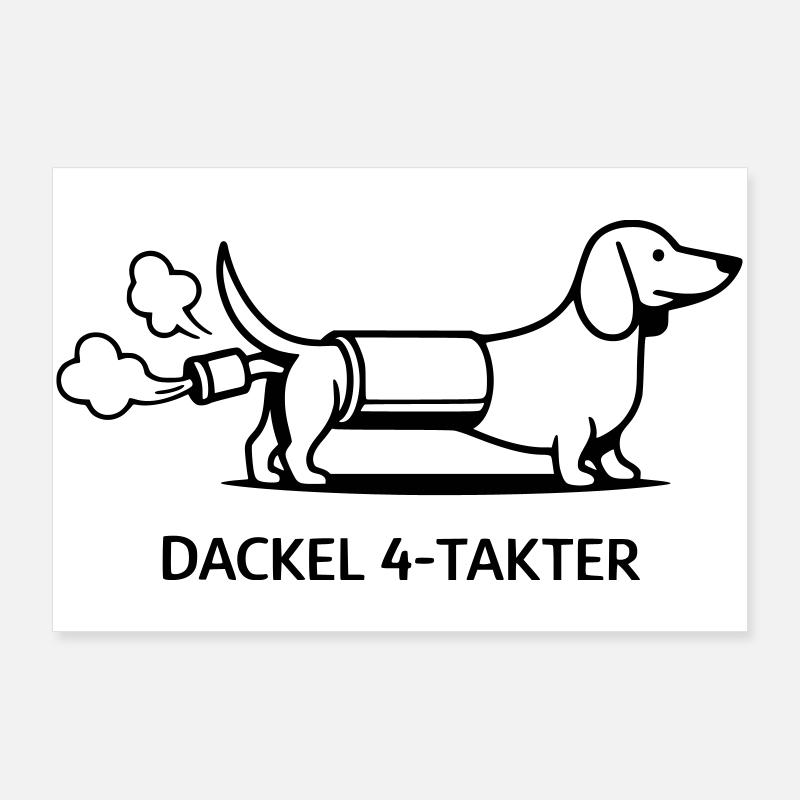 dackel viertakter gassi Poster 90x60 cm