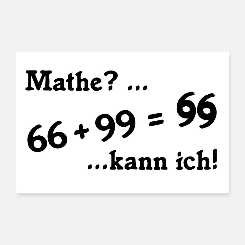 66plus99 v2 schwarz Poster 90x60 cm