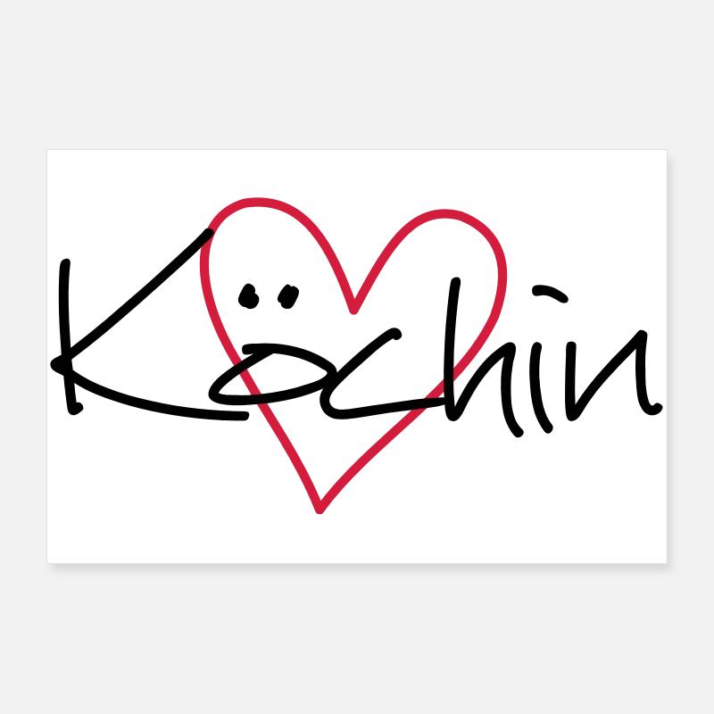 Cook heart hobby chef kitchen gift idea Poster 36" x 24" (90x60 cm)