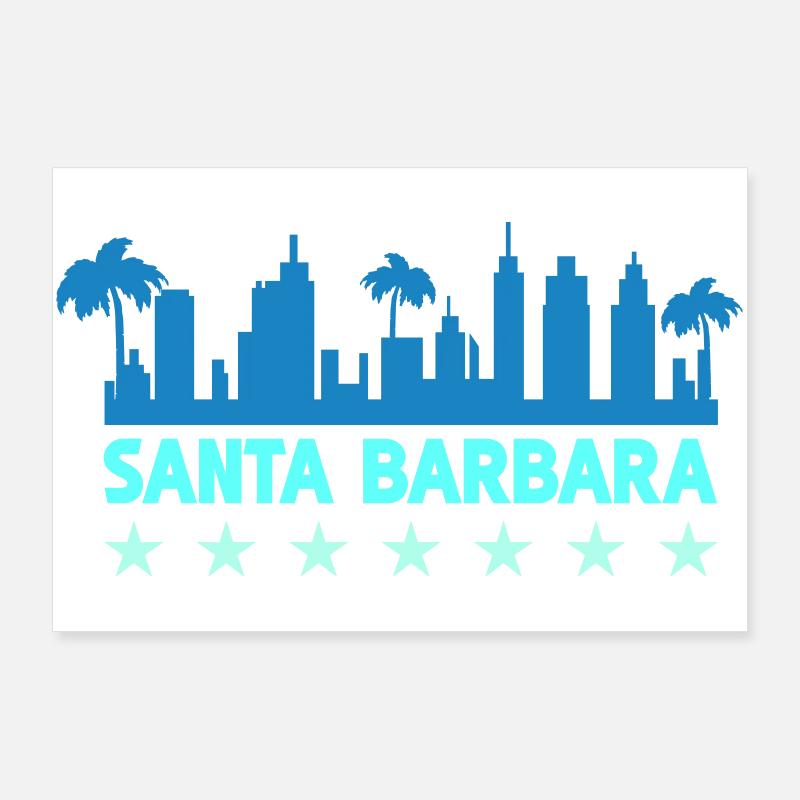 Conception de la Skyline côtière de Santa Barbara Poster 90 x 60 cm