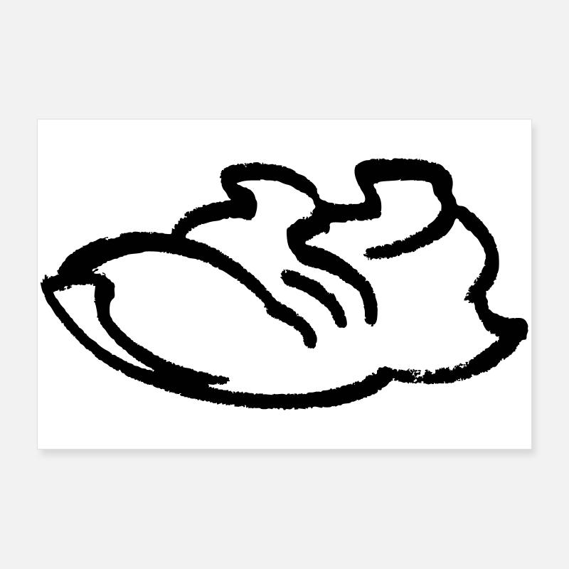 Contour de la chaussure de course - Poster 90 x 60 cm - blanc