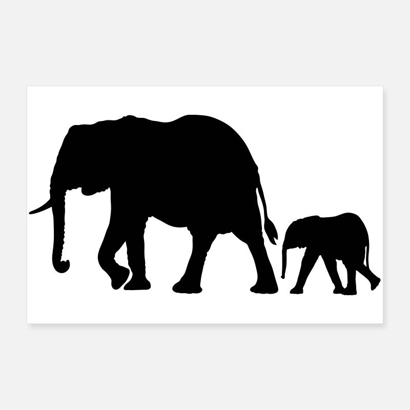 Eléphants Poster 90 x 60 cm