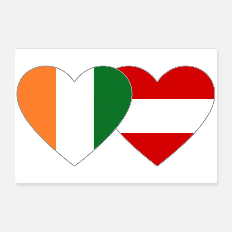 Cœur du drapeau de la Côte d’Ivoire Poster 90 x 60 cm