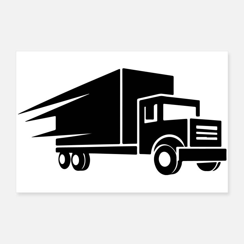 Transporter Truck Icon Poster 36" x 24" (90x60 cm)