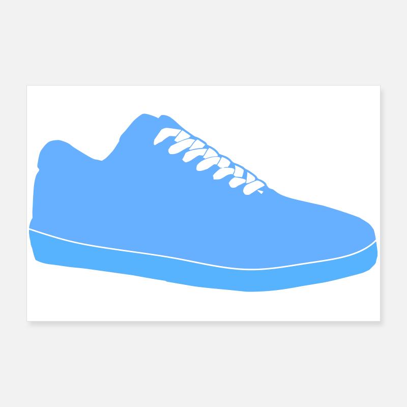 Silhouette de baskets bleues Poster 90 x 60 cm