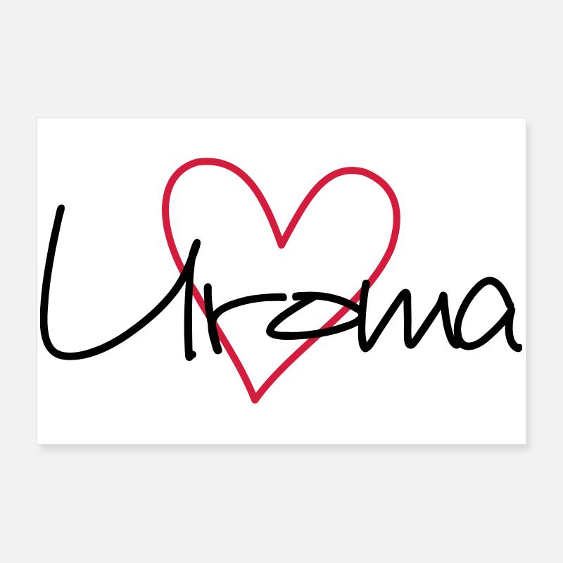 Uroma Herz Liebe werdende Oma Geschenk Poster 90x60 cm