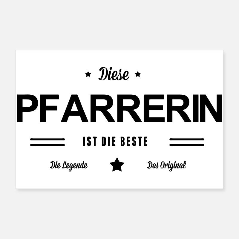 Beste Pfarrerin - Poster 90x60 cm - Weiß