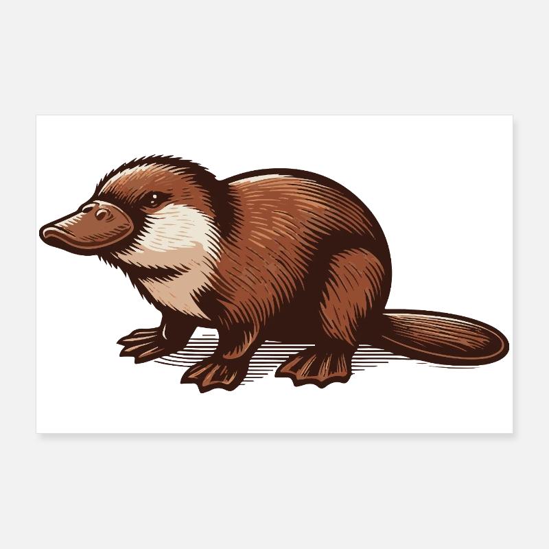 Ornithorynque Poster 90 x 60 cm