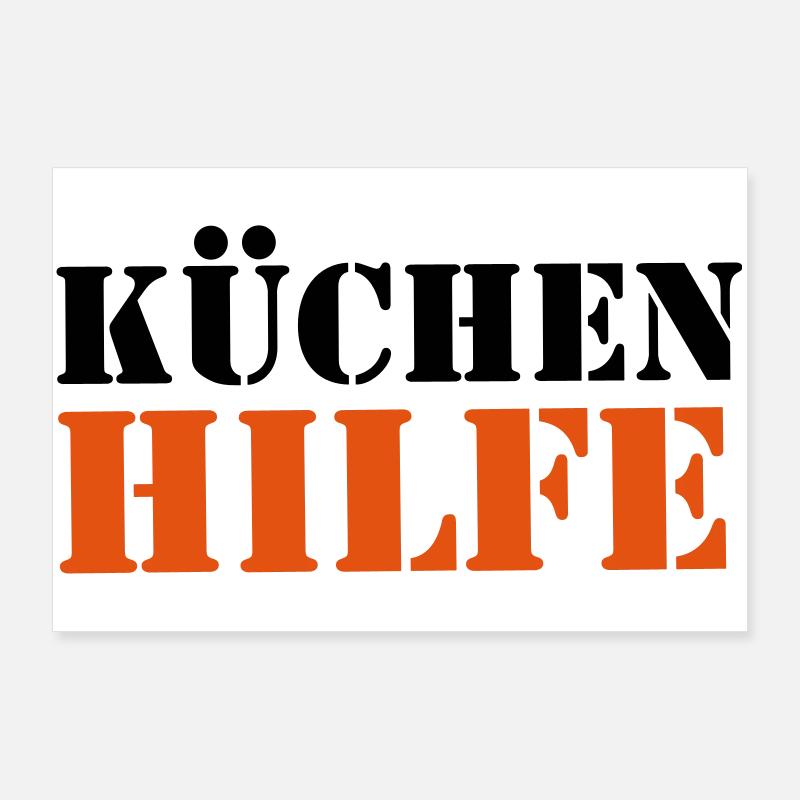 2541614 14760175 kuechenhilfe - Poster 90x60 cm - Weiß