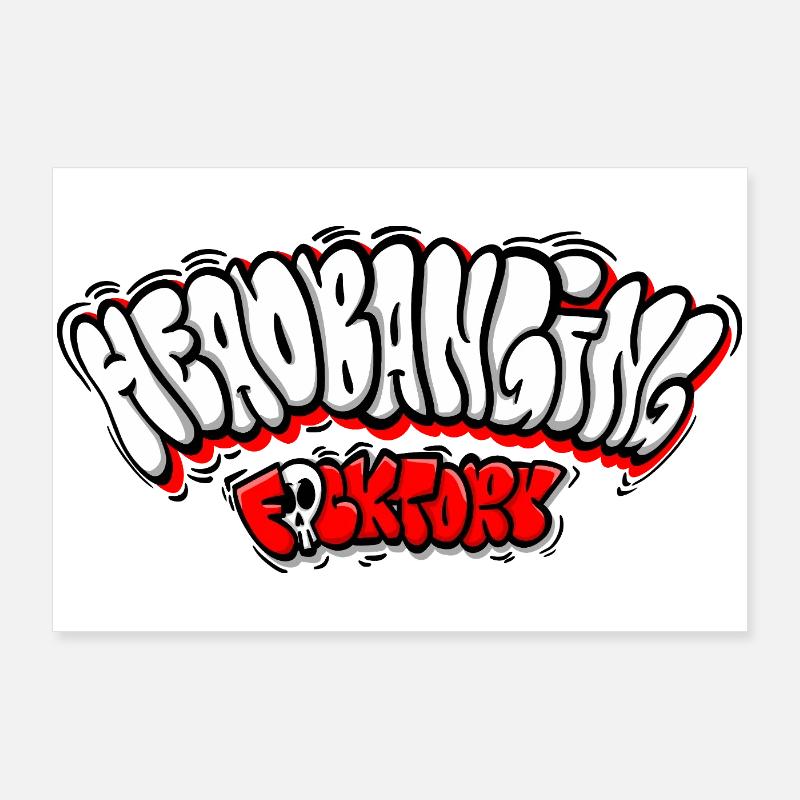Graffiti sur le réseau de headbanging Poster 90 x 60 cm