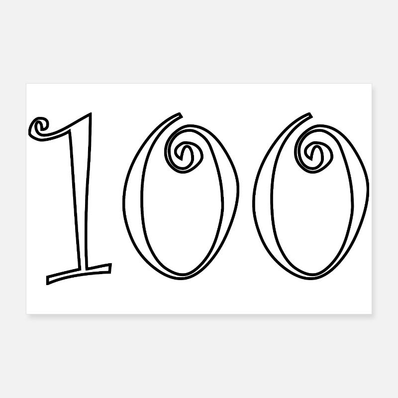100. 100 ANS. 100e ANNIVERSAIRE. ANNIVERSAIRE 100  Poster 90 x 60 cm