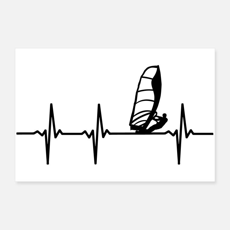 ECG de planches à voile Poster 90 x 60 cm