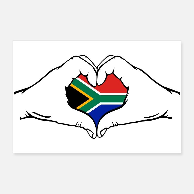 Südafrika Herzform Poster 90x60 cm