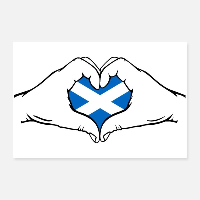 Drapeau de l’Écosse en forme de coeur Poster 90 x 60 cm
