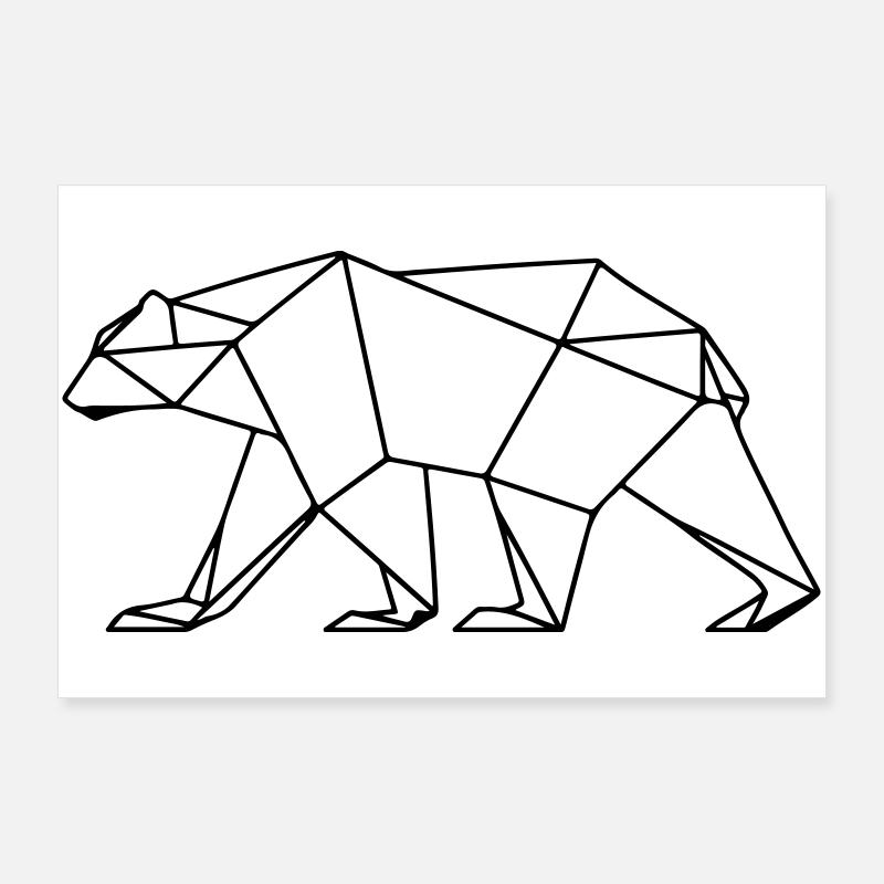 Polar Bear Polygon Polar Bear Icon Poster 36" x 24" (90x60 cm)