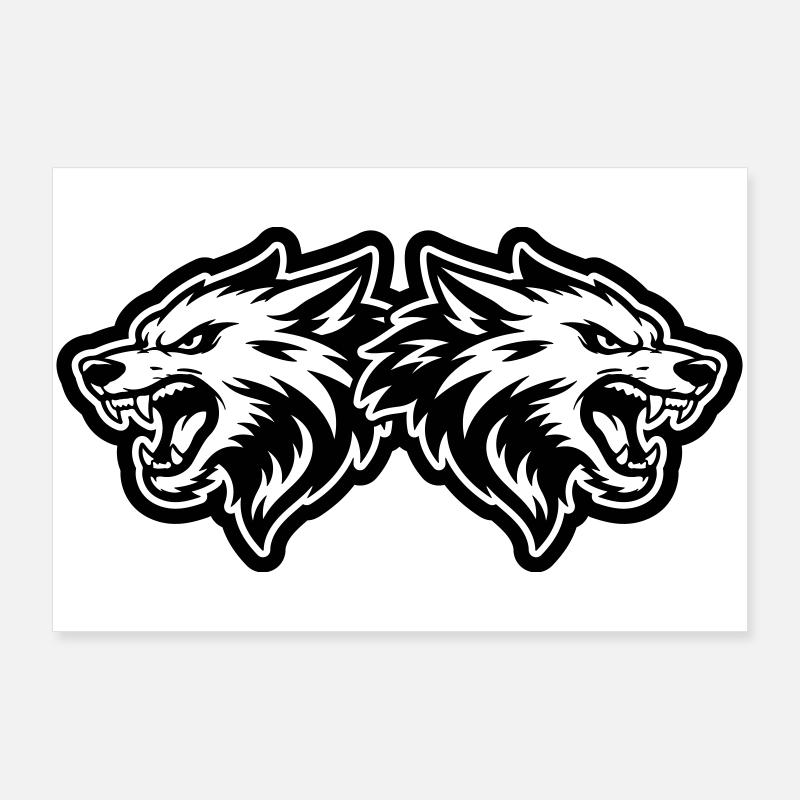 Meute de loups Poster 90 x 60 cm