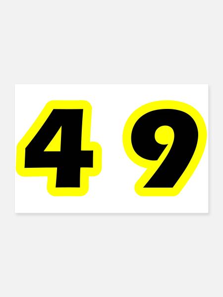 Symbole du chiffre 49 - Poster 90 x 60 cm - blanc - Devant