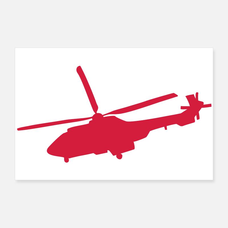 hélicoptère Poster 90 x 60 cm