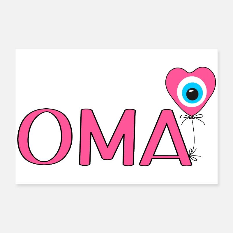 Oma mit Nazar Luftballon Poster 90x60 cm