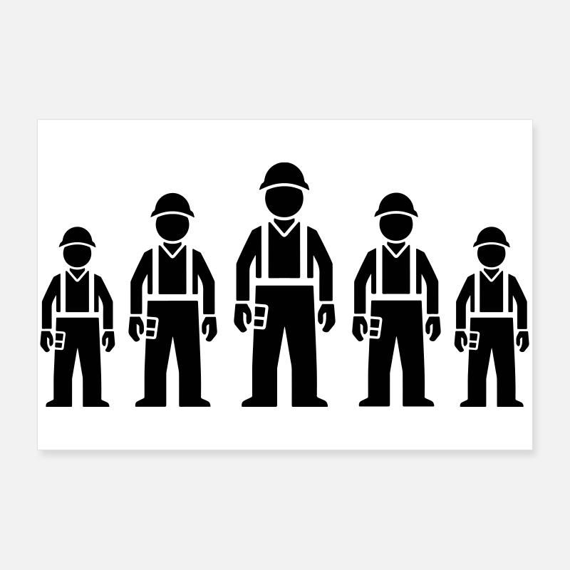 Bauarbeiter Team Poster 90x60 cm