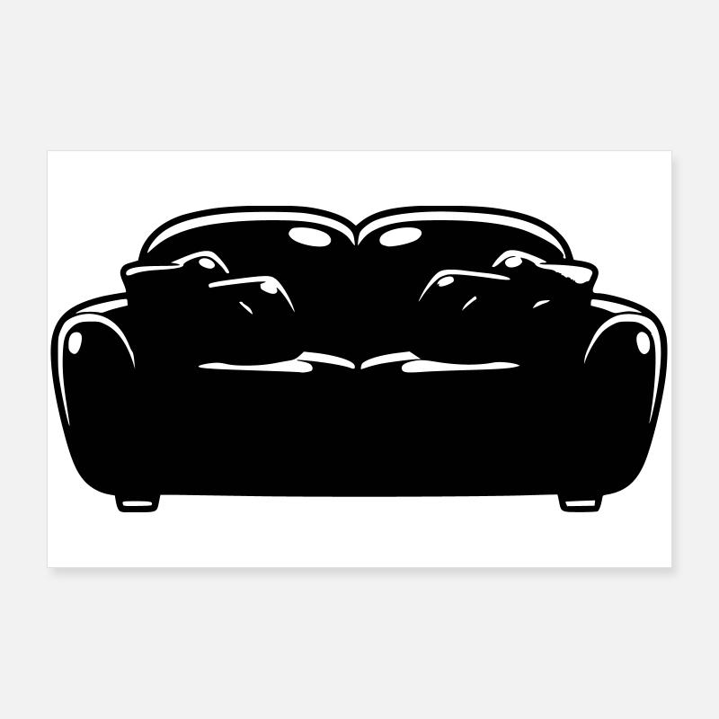 Silhouette de canapé Détendue Vector Poster 90 x 60 cm