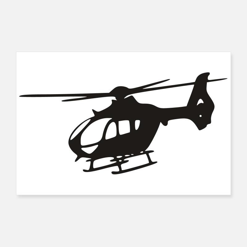 EC-135 - Helicopter - Poster 36" x 24" (90x60 cm) - white