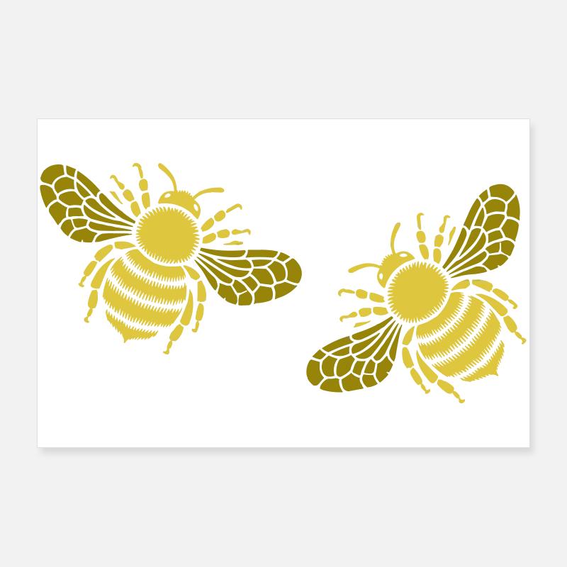 Two golden bees Poster 36" x 24" (90x60 cm)