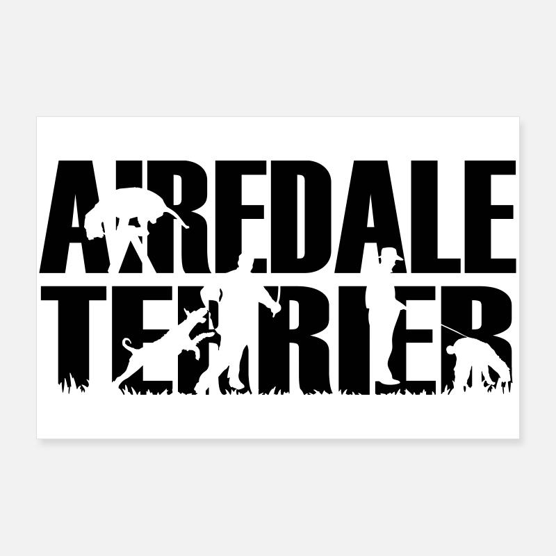 IPO Airedale Terrier Schutzhund - Poster 90x60 cm - Weiß