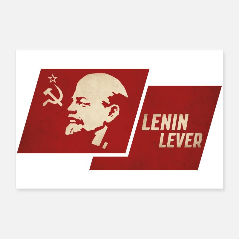 Lenin Lever Flag Poster 36" x 24" (90x60 cm)