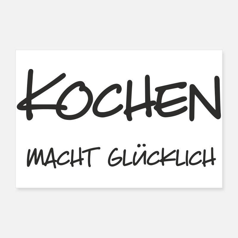 Cuisiner vous rend heureux – lettrage pour Kochliebha Poster 90 x 60 cm