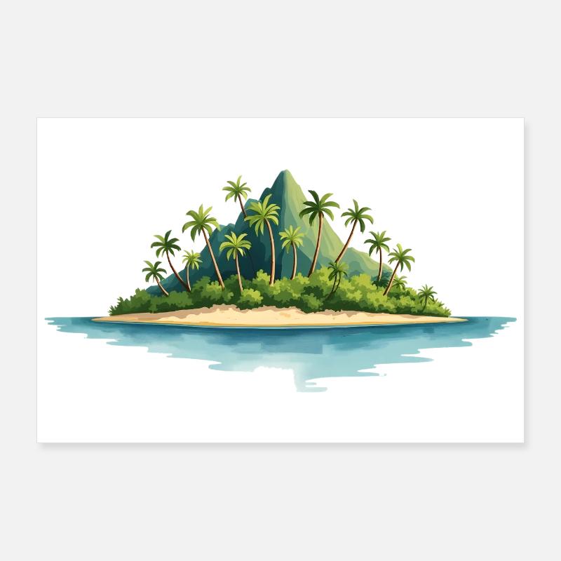 Île tropicale Poster 90 x 60 cm