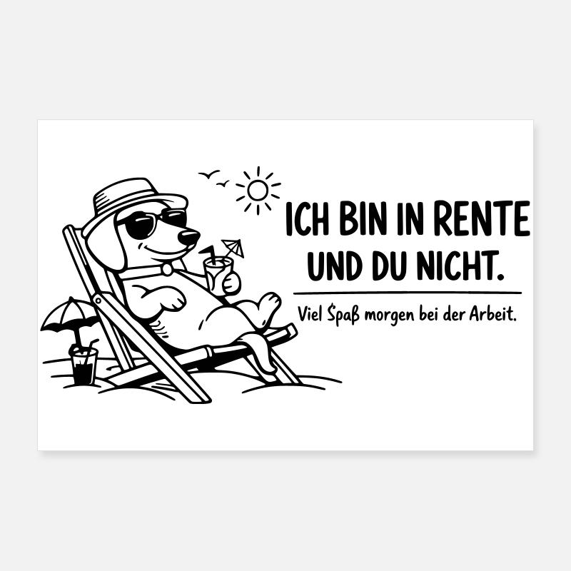 Funny Pensioner Picture Saying Dachshund Poster 36" x 24" (90x60 cm)