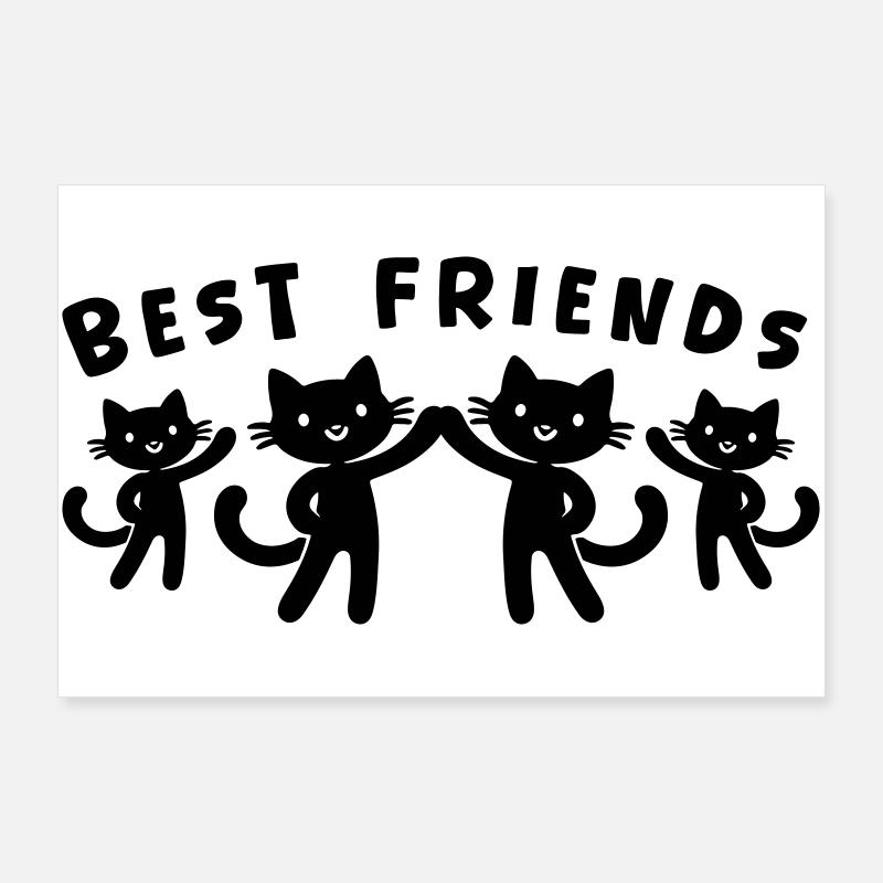 Meilleurs amis chats Poster 90 x 60 cm