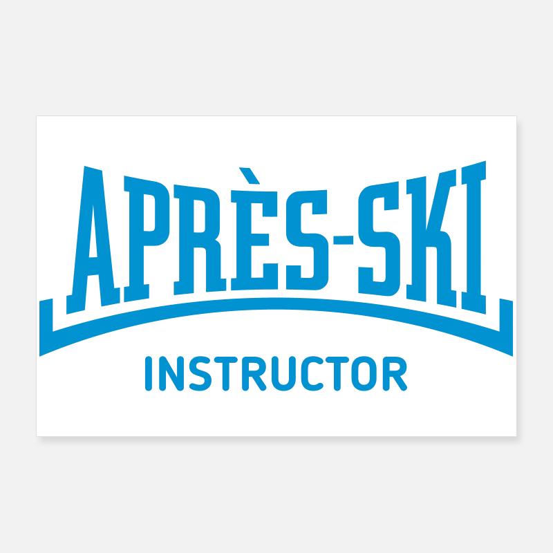 Après-Ski Instructor (Après Ski / Concave / Blue) Poster 36" x 24" (90x60 cm)